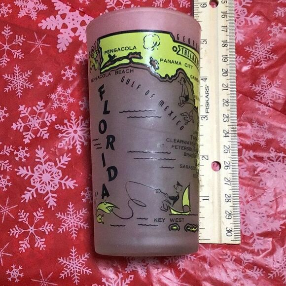 Vintage frosted glass Florida state noticed there is no ￼Disney on the map - Picture 2 of 7